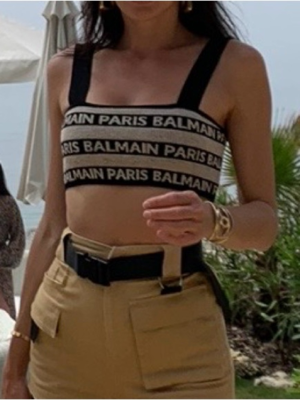 Balmain logo bralette